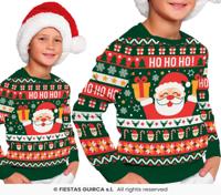 Foute Kerst Sweater Ho Ho Ho! Kerstman Groen Kind