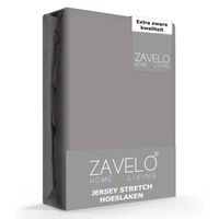 Zavelo® Jersey Hoeslaken Antraciet-Lits-jumeaux (190x220 cm) - thumbnail