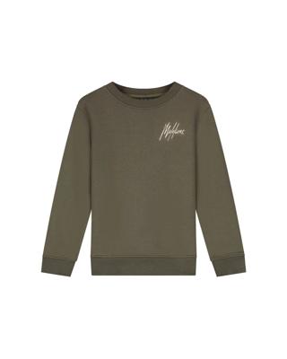 Malelions winter sweater jongens - groen/beige - signature, gestreept