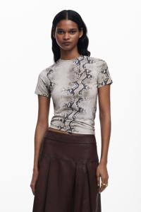 T-shirt met dierenprint - BROWN - XS