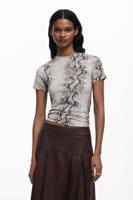 T-shirt met dierenprint - BROWN - M