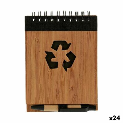 Spiraalnotitieblok met Pen Bamboe 1 x 10 x 13 cm (24 Stuks)