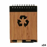 Spiraalnotitieblok met Pen Bamboe 1 x 10 x 13 cm (24 Stuks)