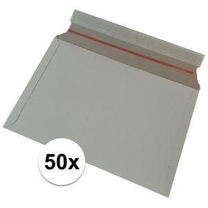 50x Kartonnen enveloppen wit 38 x 26 cm