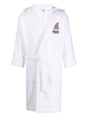 Moschino peignoir à patch Teddy Bear - Blanc