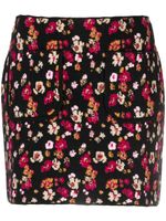 Barrie floral-print cashmere miniskirt - Noir