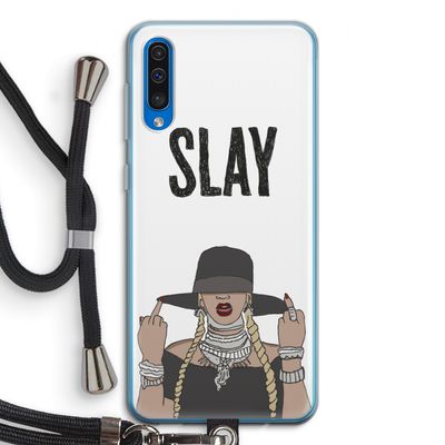 Slay All Day: Samsung Galaxy A50 Transparant Hoesje met koord
