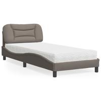 Bed met matras "Hvar" stof taupe 80x200 cm
