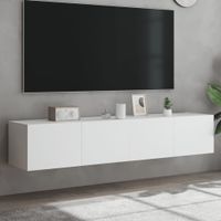 Tv-wandmeubels met LED-verlichting 2 st 80x35x31 cm wit - thumbnail