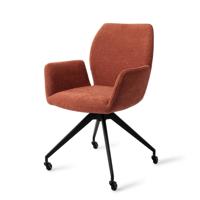 Jesper Home Eetkamerstoel 'Misaki' Glide Black, kleur Cosy Copper
