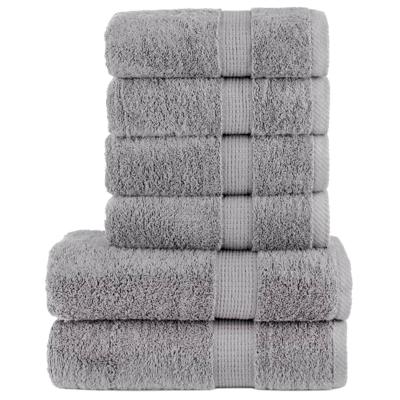 VidaXL 6-delige handdoekenset solund 600 g/m² grijs