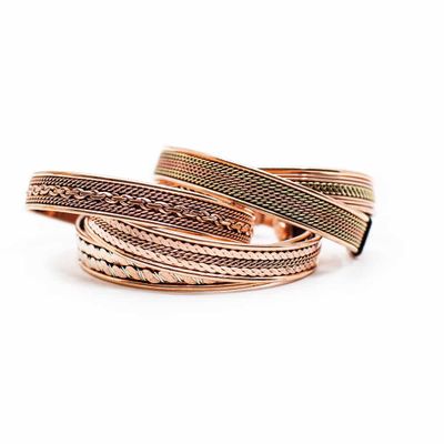 Koperen Tibetaanse Magneet Armbanden (Set van 5) Koperen Tibetaanse Magneet Armbanden (Set van 5)