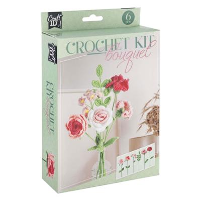 Creative Craft Group Haakset bloemen boeket roze 21x16x5cm