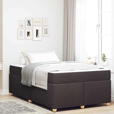 Bedframe met matras Donkerbruin 120 x 190 cm Stof