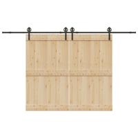 VidaXL Doos met onderdelen voor schuifdeur 366 cm staal zwart