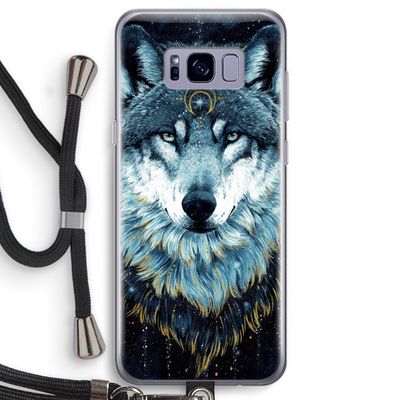 Darkness Wolf: Samsung Galaxy S8 Transparant Hoesje met koord