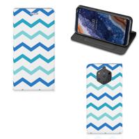 Nokia 9 PureView | Hoesje met Magneet | Zigzag Blauw