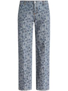 ETRO jean droit à motif en jacquard - Bleu