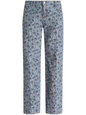 ETRO jean droit à motif en jacquard - Bleu