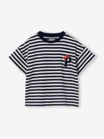 T-shirt voor meisjes met print marineblauw