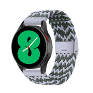 Braided nylon bandje - Groen / grijs - Samsung Galaxy Watch 5 (Pro) - 40mm / 44mm / 45mm