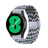 Braided nylon bandje - Groen / grijs - Samsung Galaxy Watch 5 (Pro) - 40mm / 44mm / 45mm - thumbnail