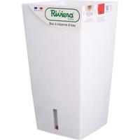 RIVIERA Eva Nieuwe vierkante plastic bloempot - 28 x 28 x H 52 cm - 31 L - Wit