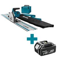 Makita DSP600ZJ2 Accu Invalcirkelzaag 165mm + Geleiderail en Tas 2x18V Basic Body in Mbox