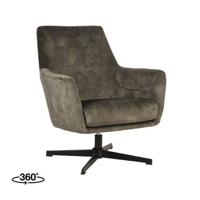 LABEL51 - Draaifauteuil Toby - Hunter Velours - Zwart Metaal - thumbnail