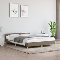 Bedframe met hoofdeinde stof taupe 140x200 cm - thumbnail