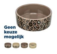 Trixie voerbak / drinkbak leo kat keramiek panterprint assorti
