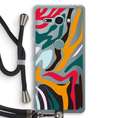 Colored Zebra: Sony Xperia XZ2 Compact Transparant Hoesje met koord