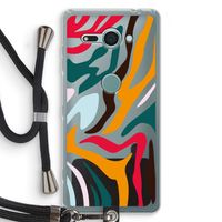 Colored Zebra: Sony Xperia XZ2 Compact Transparant Hoesje met koord