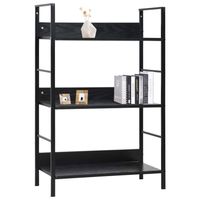 The Living Store 3-laagse boekenkast - 60 x 27.6 x 90.5 cm - zwart - thumbnail