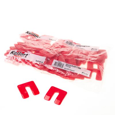 Uitvulplaatjes rood 50x47x5mm (48)zak
