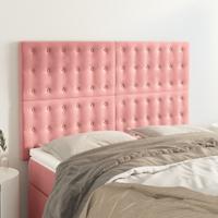 Hoofdborden 4 st 72x5x78/88 cm fluweel roze