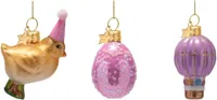 Vondels paashanger luchtballon, ei en kuiken 6cm multi 3 stuks