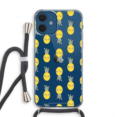 Ananas: iPhone 12 mini Transparant Hoesje met koord