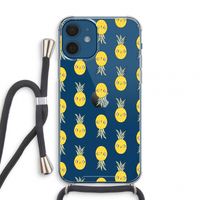Ananas: iPhone 12 mini Transparant Hoesje met koord