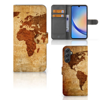 Samsung Galaxy A24 4G Flip Cover Wereldkaart