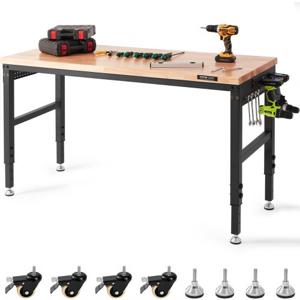 VEVOR werkbank werktafel werktafel werkplaatstafel met stopcontact 71,1-100,3 cm