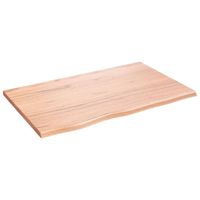 vidaXL Tafelblad 80x50x2 cm behandeld massief eikenhout lichtbruin