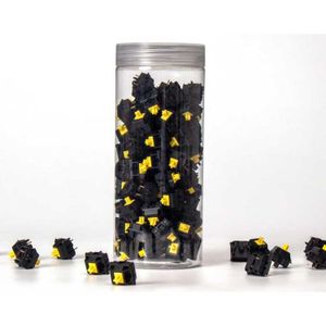 Keychron Gateron KS-3X Full Black Yellow keyboard switches 110 stuks