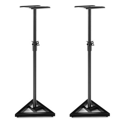 Paar in Hoogte Verstelbare Luidsprekerstatieven 97-157cm Driehoekige Basis Antislipstickers Groot Vierkant Platform van 23 cm