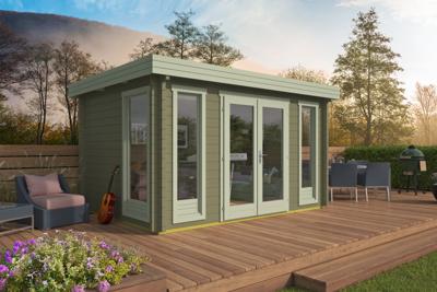 Blokhut - Tuinhuis Victoria | 58 mm | groen geïmpregneerd