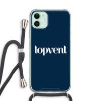 Topvent Navy: iPhone 11 Transparant Hoesje met koord
