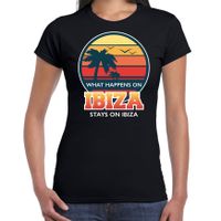 Ibiza zomer t-shirt / shirt What happens in Ibiza stays in Ibiza zwart voor dames - thumbnail
