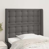 Hoofdbord met randen 93x16x118/128 cm kunstleer grijs