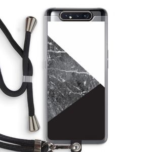 Combinatie marmer: Samsung Galaxy A80 Transparant Hoesje met koord