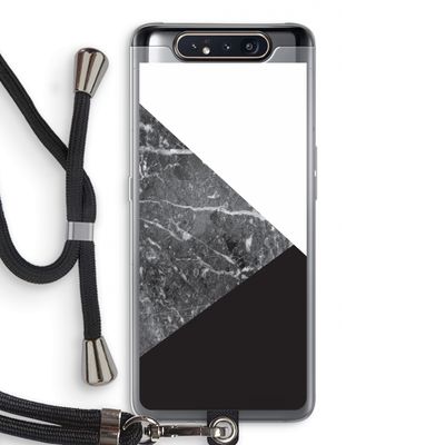 Combinatie marmer: Samsung Galaxy A80 Transparant Hoesje met koord